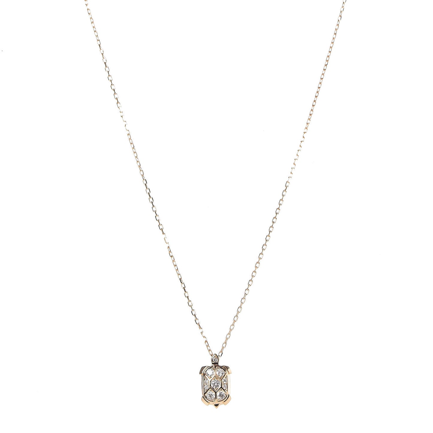 18K Pink Gold Diamond Torute Pendant Necklace