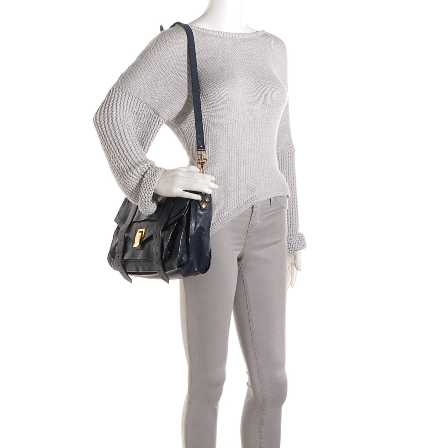 Proenza Schouler Lambskin Medium PS1 Satchel Navy 2 of 14