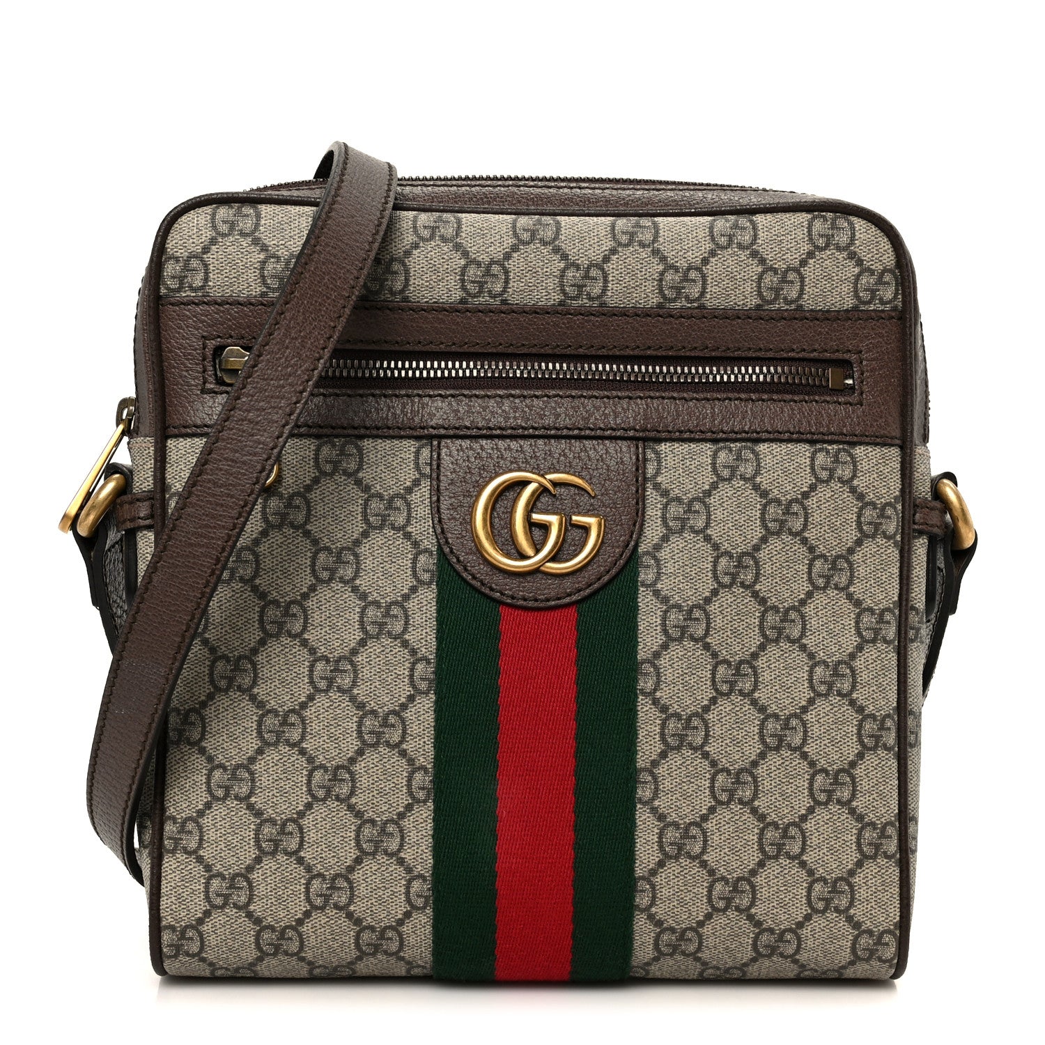 Gucci GG Supreme Monogram Web Small Ophidia Messenger Bag Brown 1 of 11