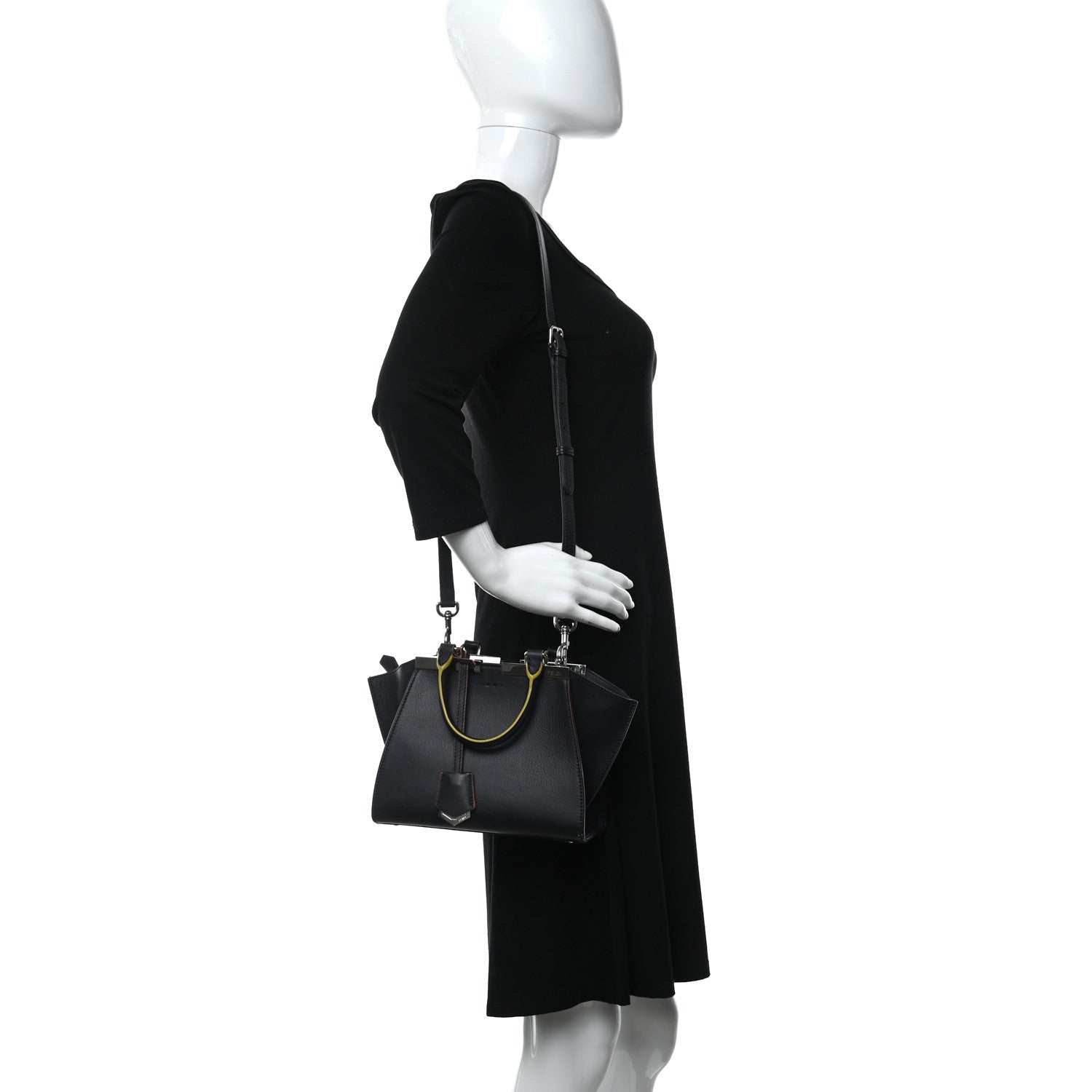 Fendi Vitello Dolce Mini 3jours Tote Blue Notte 2 of 14
