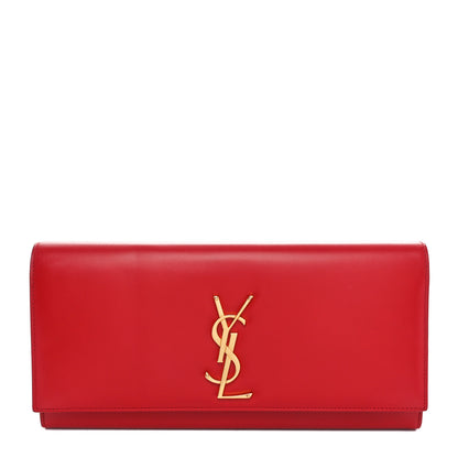 Saint Laurent Calfskin Monogram Cassandre Clutch Rouge Orient 1 of 9