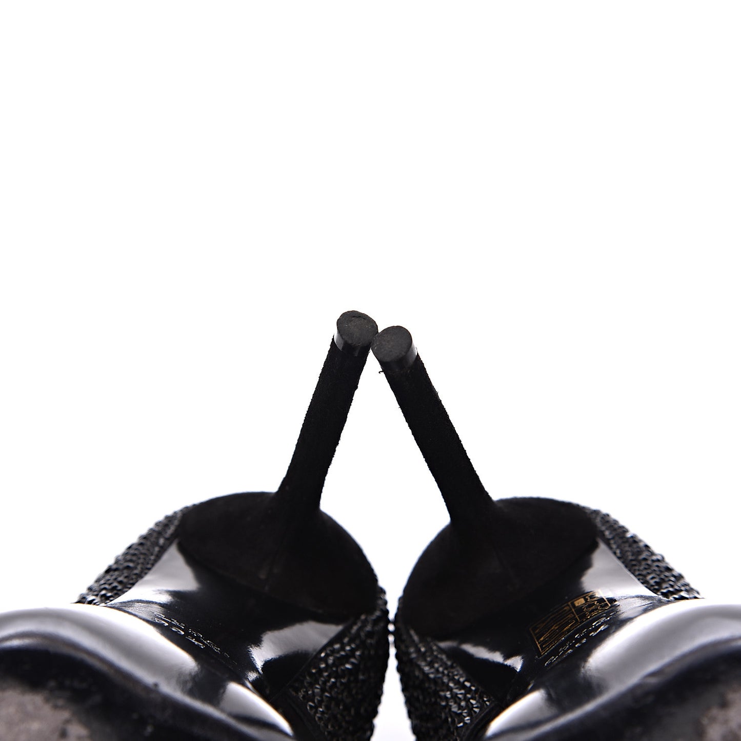 Satin Crystal Pumps 39.5 Black