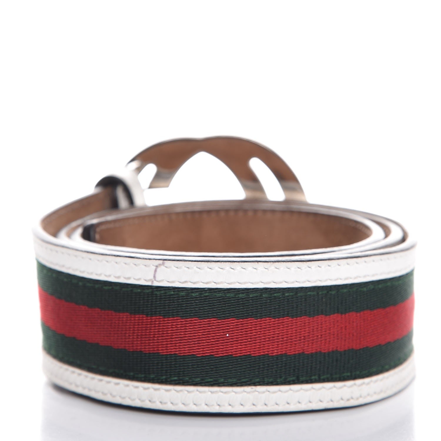 Gucci Canvas Web Interlocking G Belt 85 34 White 3 of 11