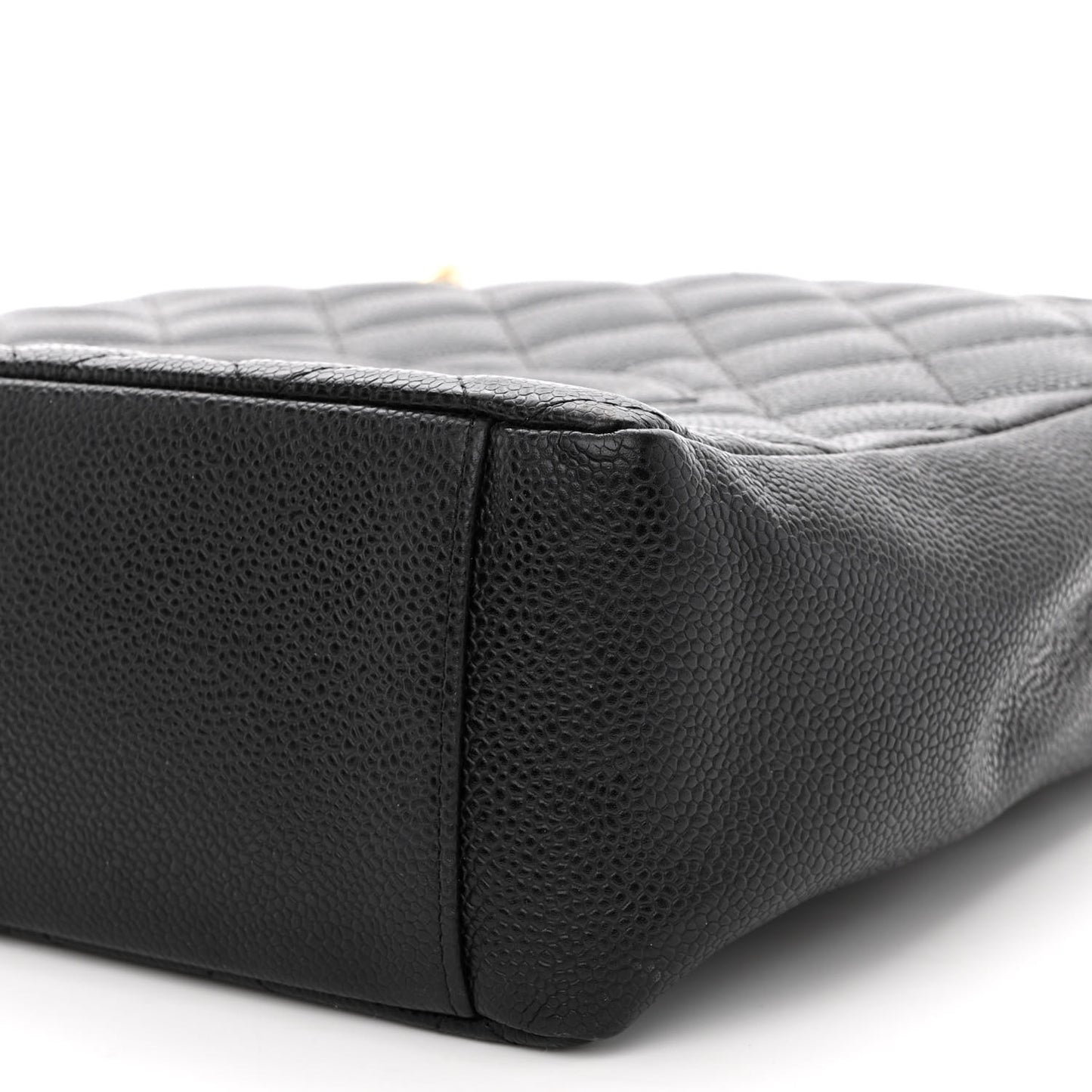 Caviar Quilted Petit Shopping Tote PST Black