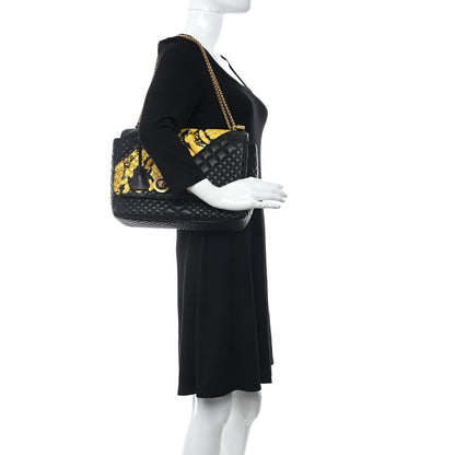 Versace Nappa Quilted Barocco Print Icon Shoulder Bag Black 2 of 11