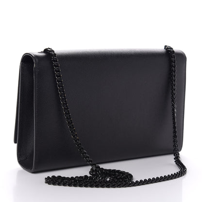 Saint Laurent Grain De Poudre Medium Classic Monogram Kate Satchel Black 3 of 10