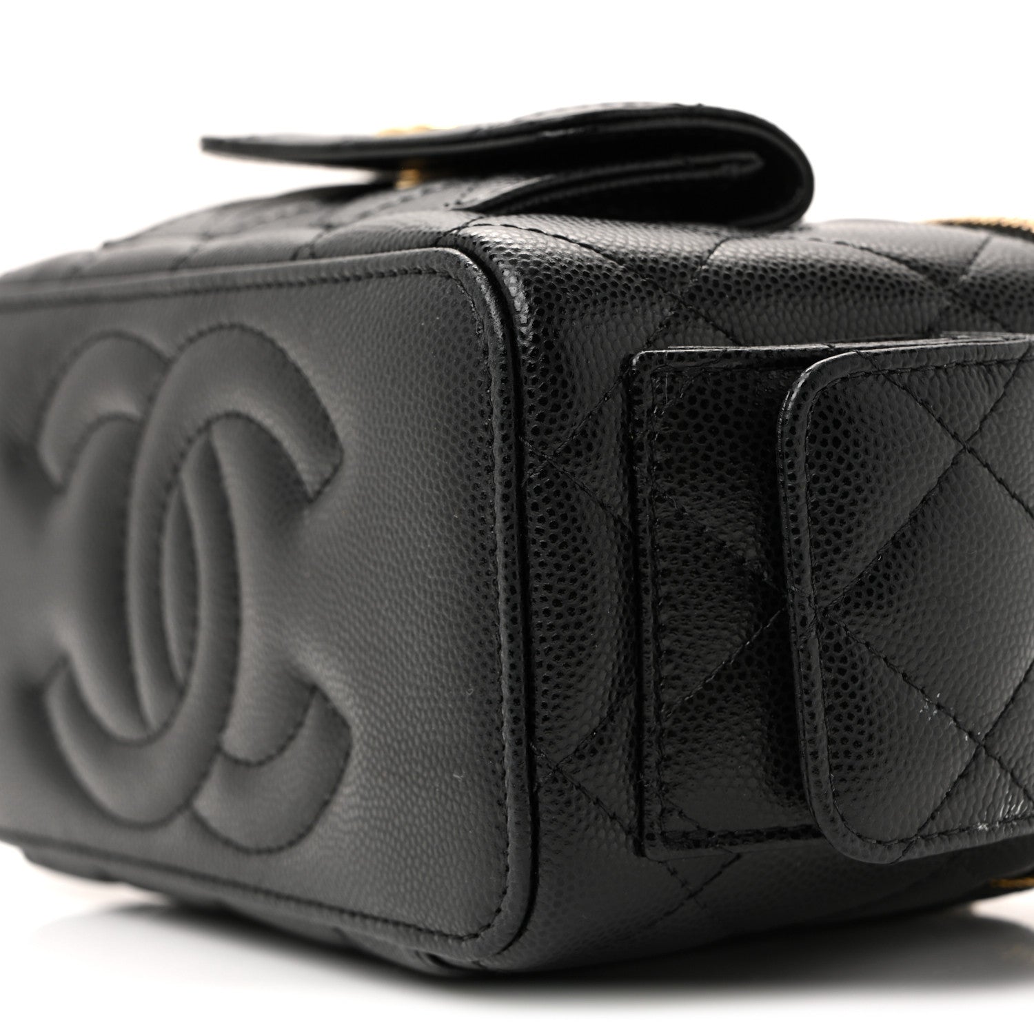 Chanel Caviar Quilted Polly Pocket East West Top Vanity With Chain Black 27 of 40