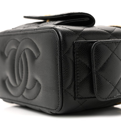 Chanel Caviar Quilted Polly Pocket East West Top Vanity With Chain Black 27 of 40