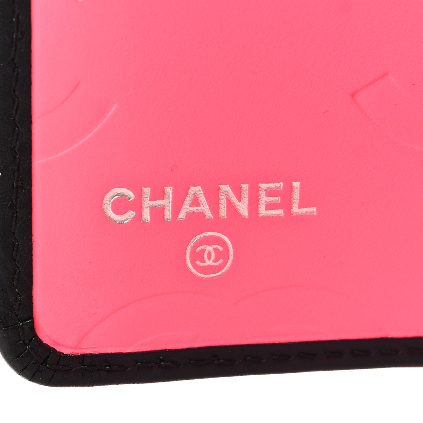 Calfskin Quilted Cambon Yen Wallet Black