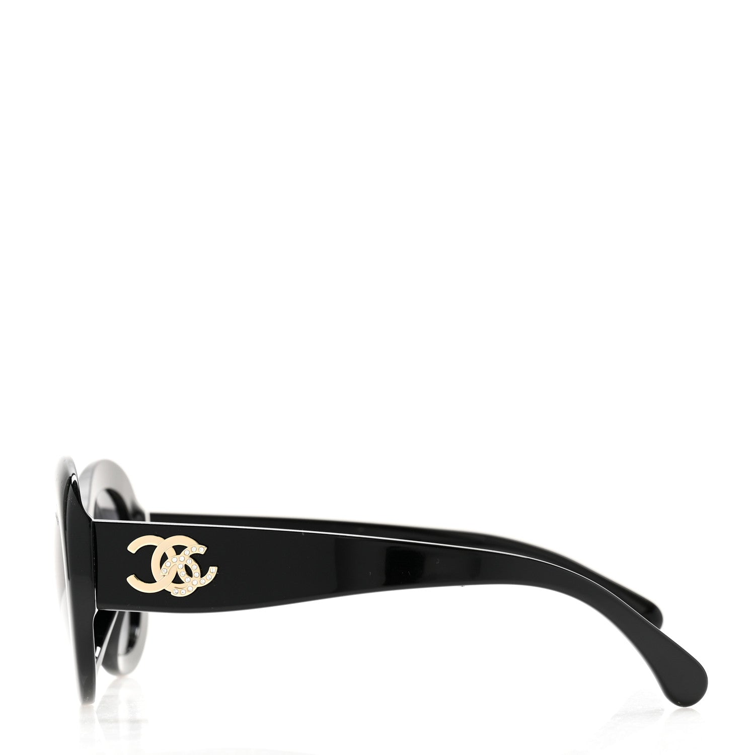Chanel Acetate Polarized Oval CC Sunglasses 5469-B-A Black 3 of 8