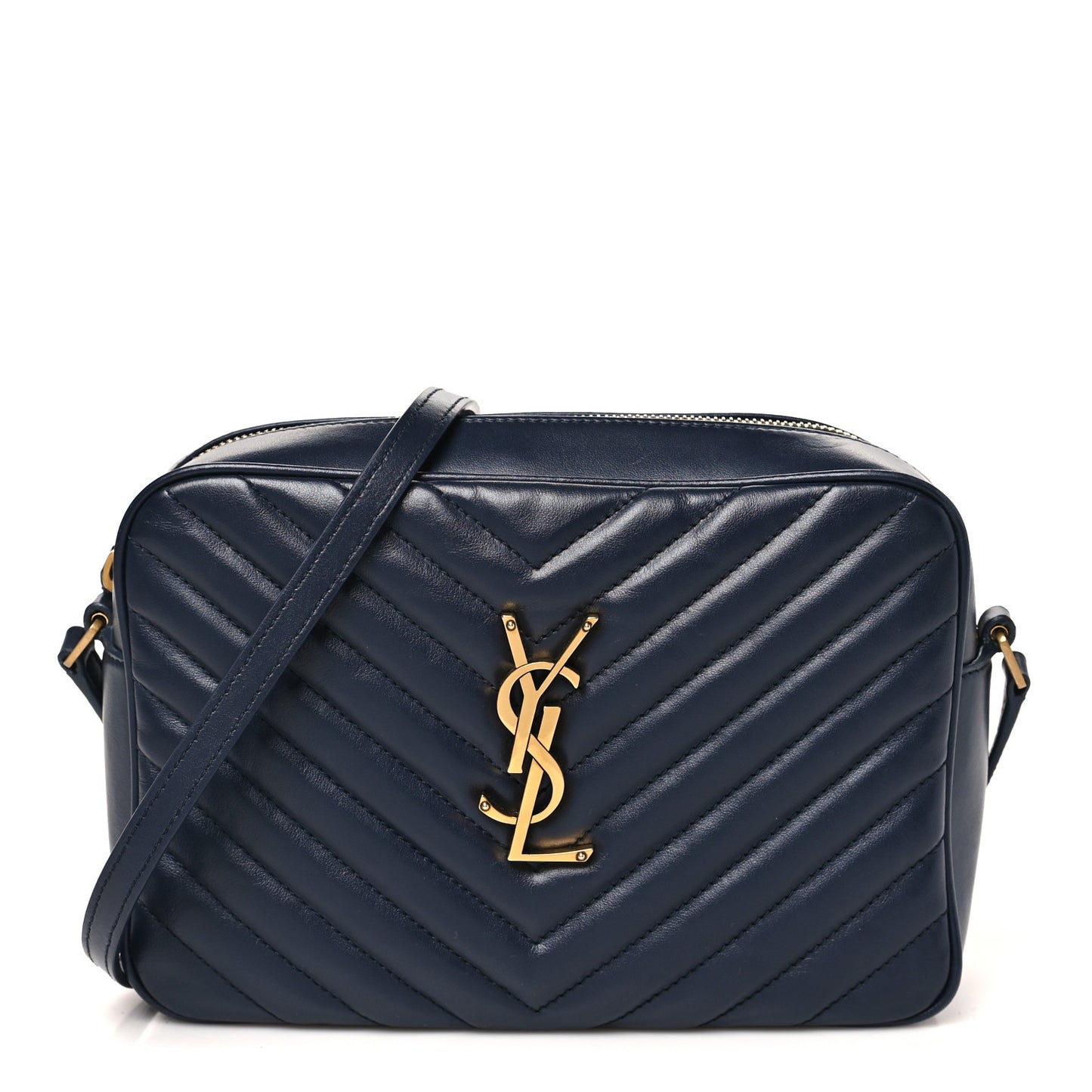 Calfskin Matelasse Monogram Lou Camera Bag Deep Marine