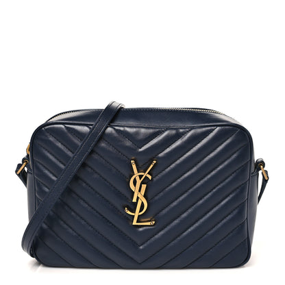 Saint Laurent Calfskin Matelasse Monogram Lou Camera Bag Deep Marine 1 of 11
