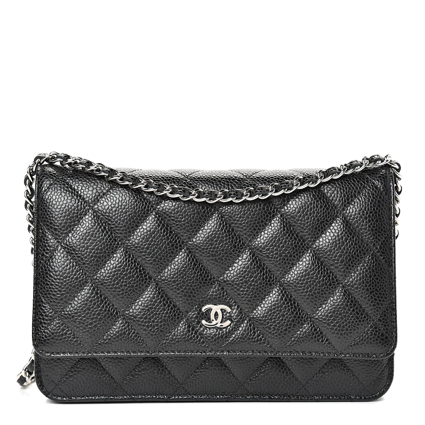 Caviar Quilted Wallet On Chain WOC Black