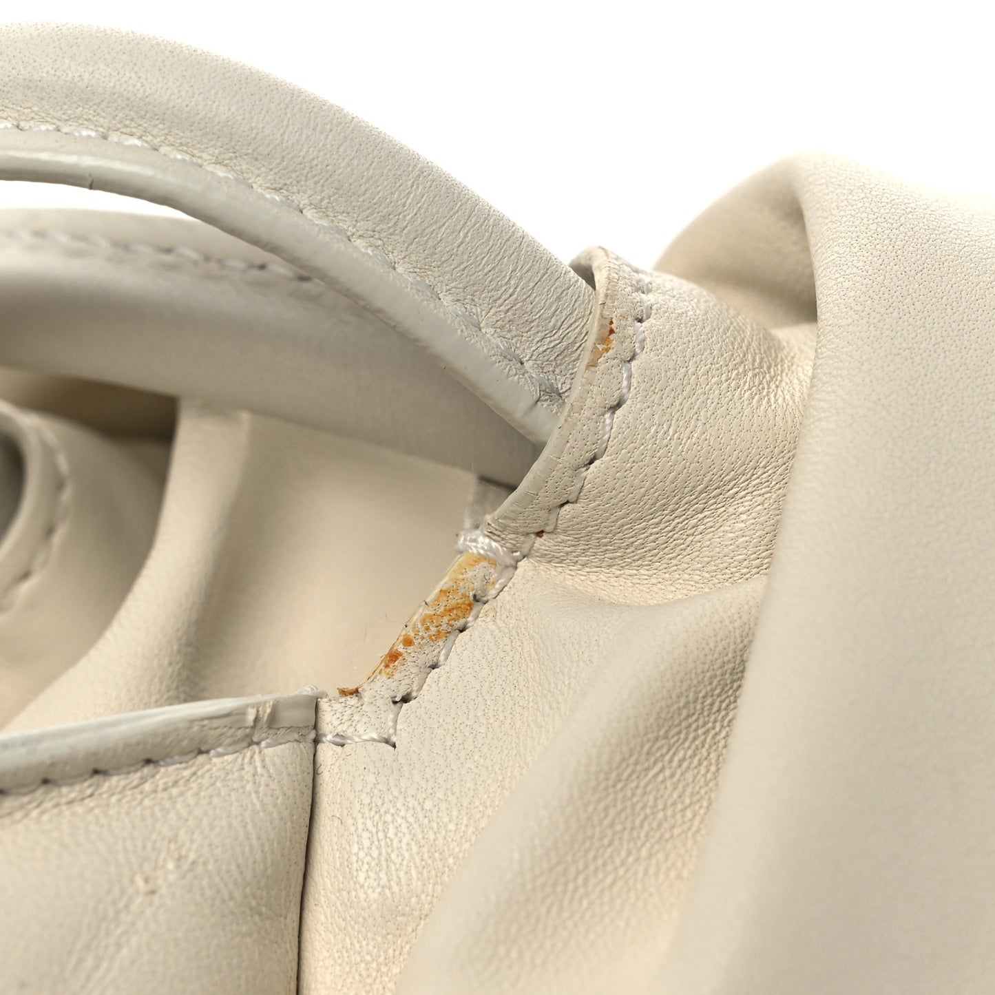 Goatskin Pillow Bucket Bag White