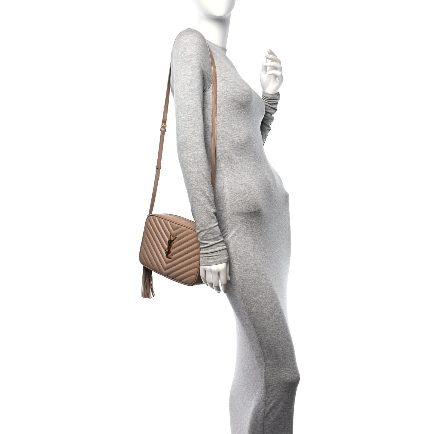 Calfskin Matelasse Monogram Lou Camera Bag Dark Latte