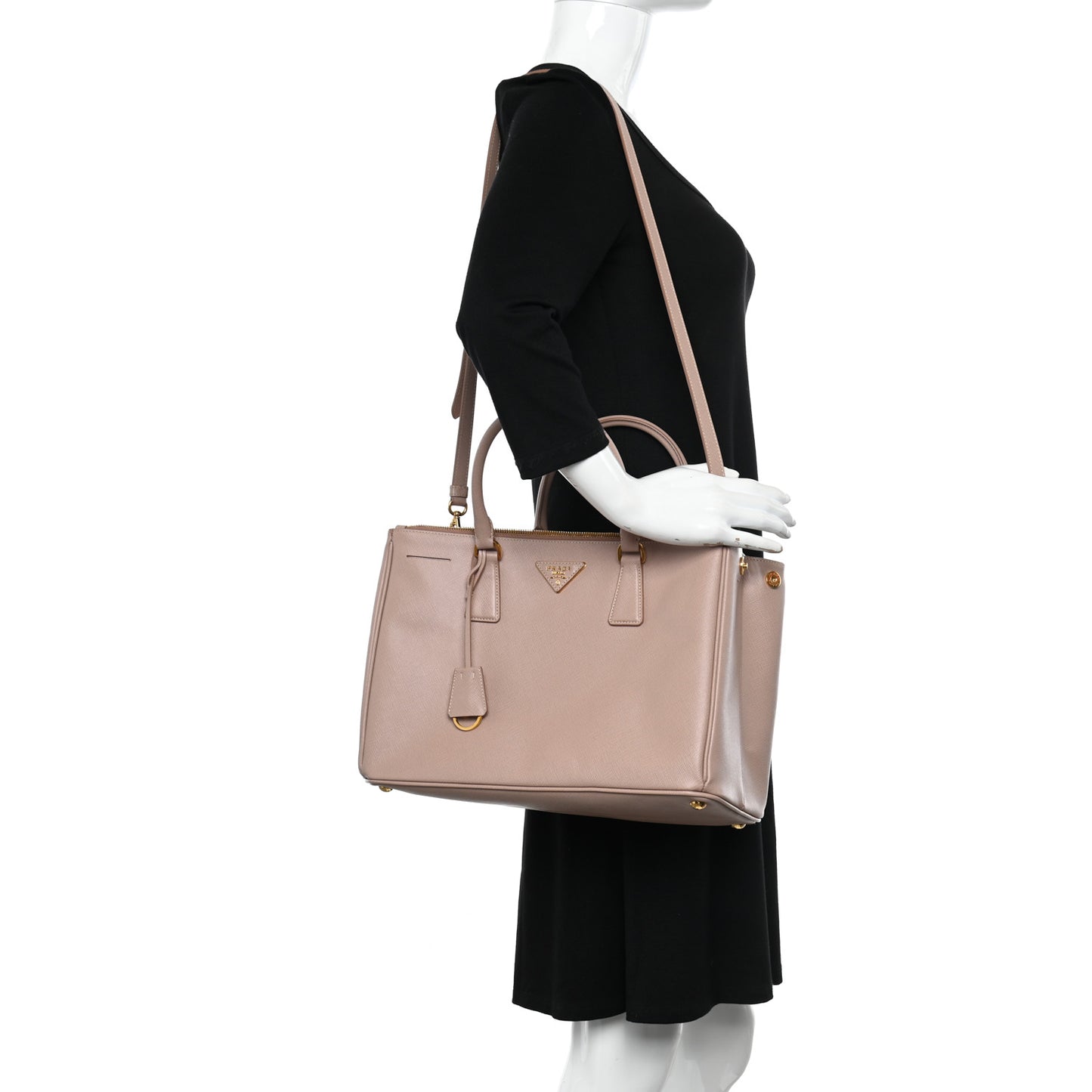 Saffiano Medium Galleria Double Zip Tote Cammeo