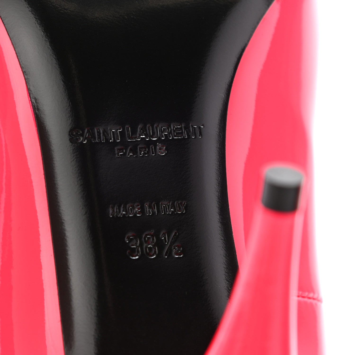 Saint Laurent Patent Calfskin Kiki 85 Pumps 38.5 Fuxia Fluo 6 of 8