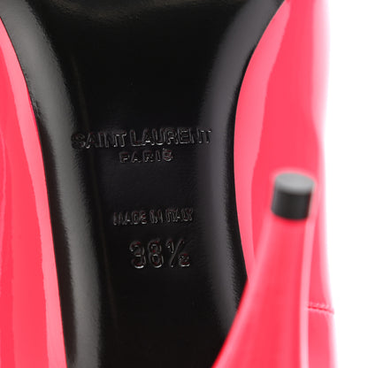 Saint Laurent Patent Calfskin Kiki 85 Pumps 38.5 Fuxia Fluo 6 of 8
