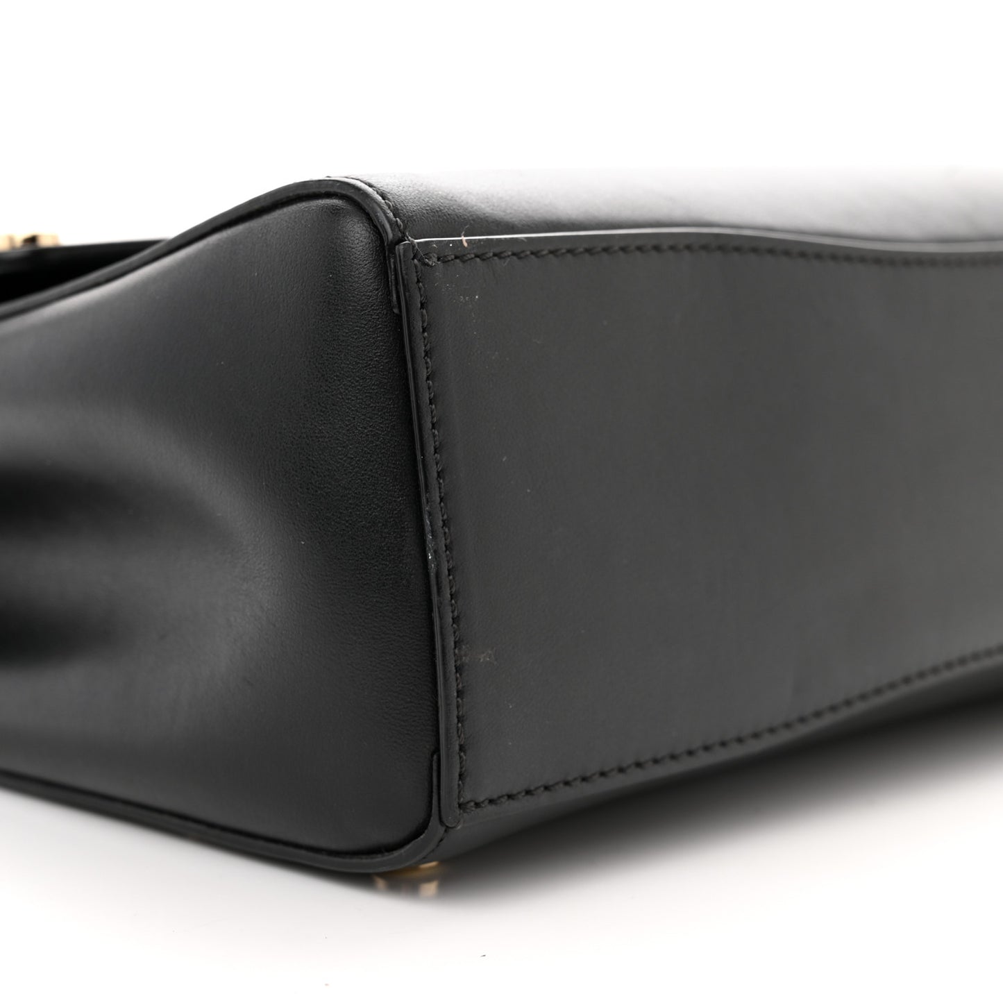 Smooth Calfskin Studded Lockett Shoulder Bag Black