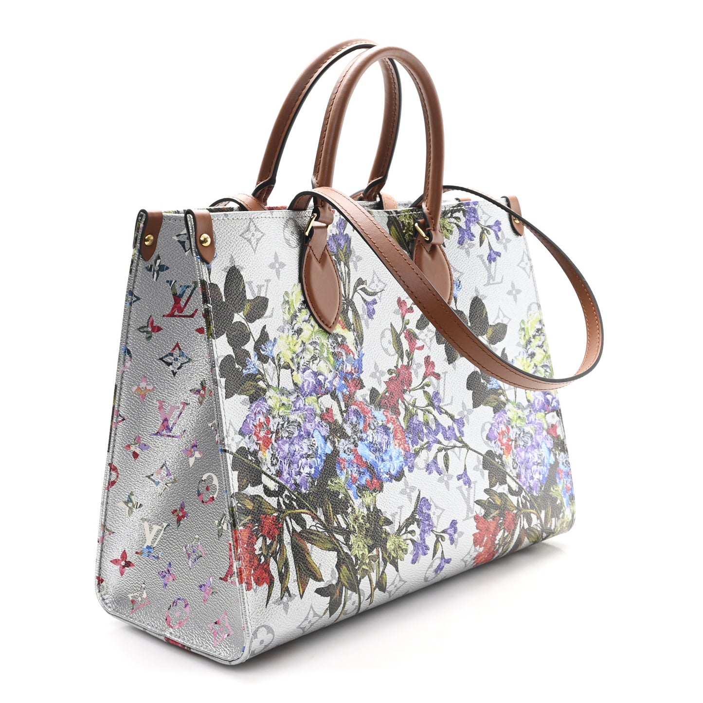 Metallic Monogram LV Garden OnTheGo MM Silver