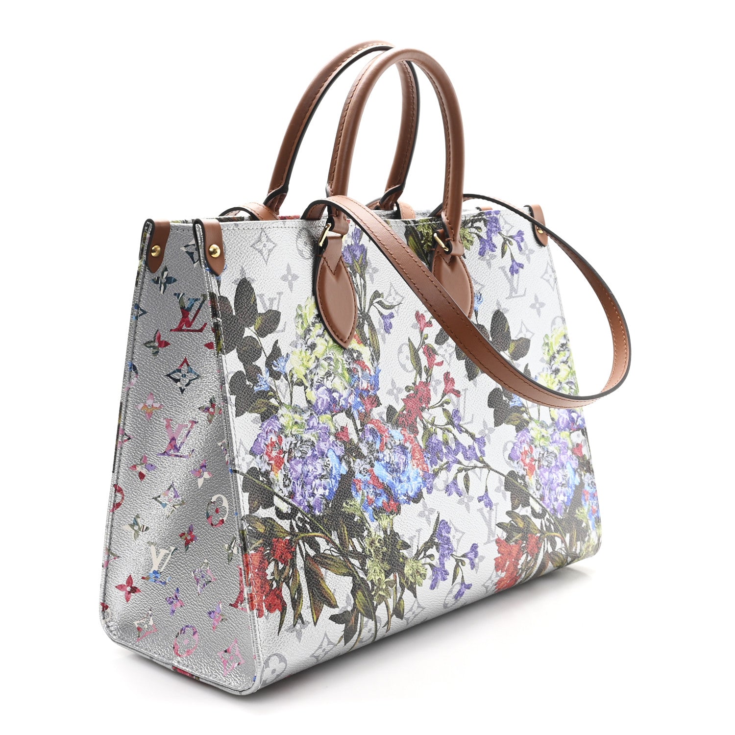 Louis Vuitton Metallic Monogram LV Garden OnTheGo MM Silver 3 of 9
