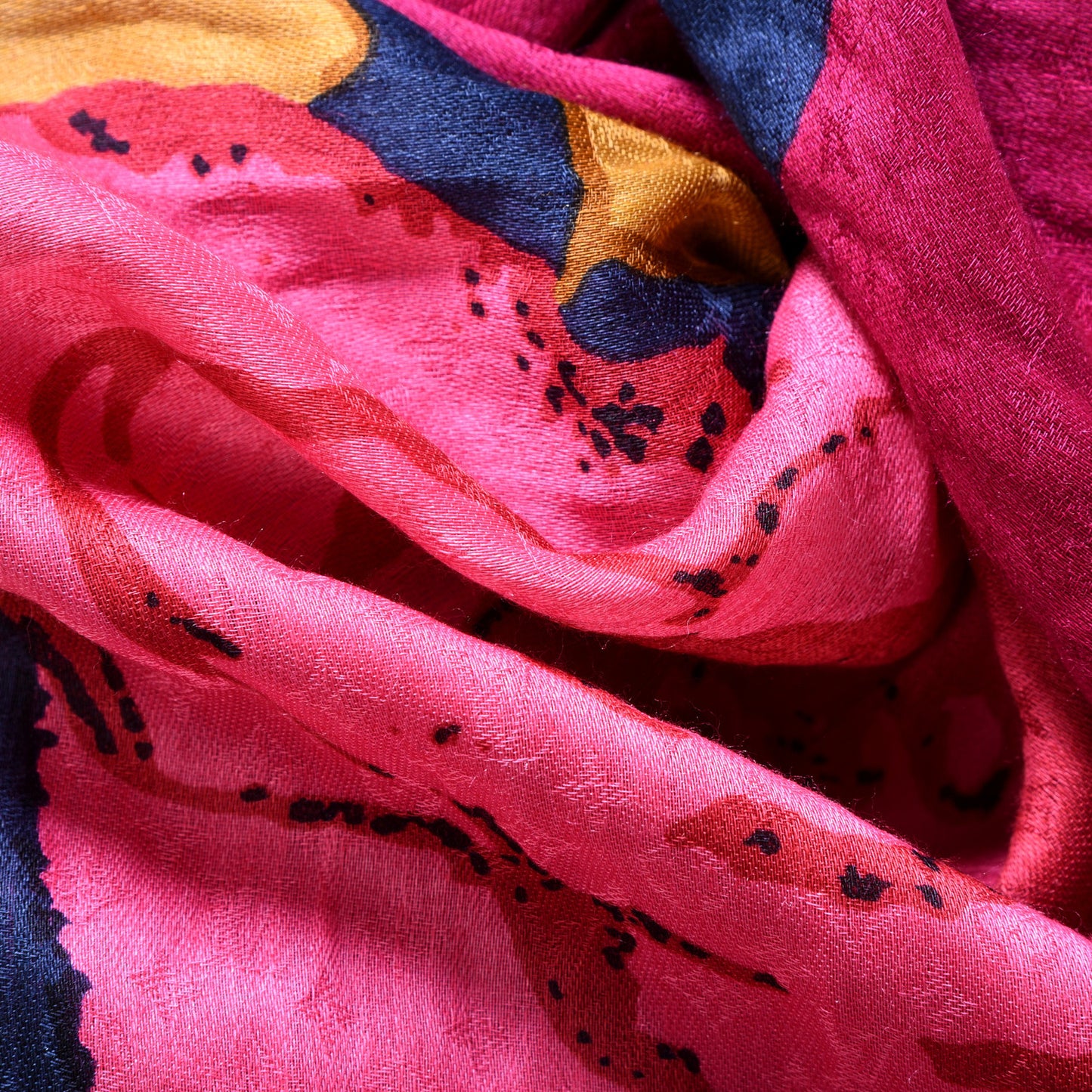 Cashmere Silk Monogram Roses Scarf
