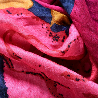 Louis Vuitton Cashmere Silk Monogram Roses Scarf 3 of 4