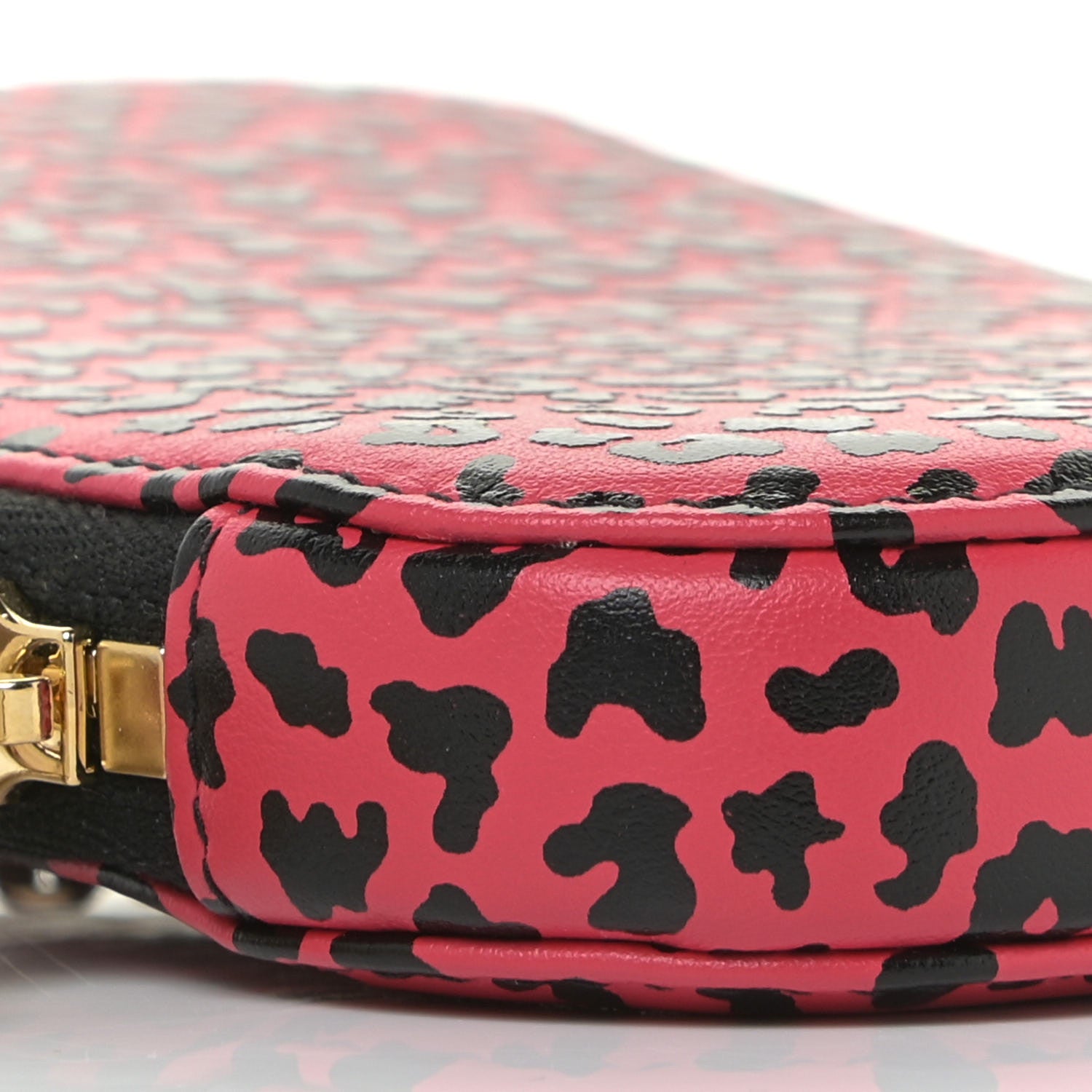 Christian Dior Calfskin Leopard Print Phone Holder Pink Black 8 of 12