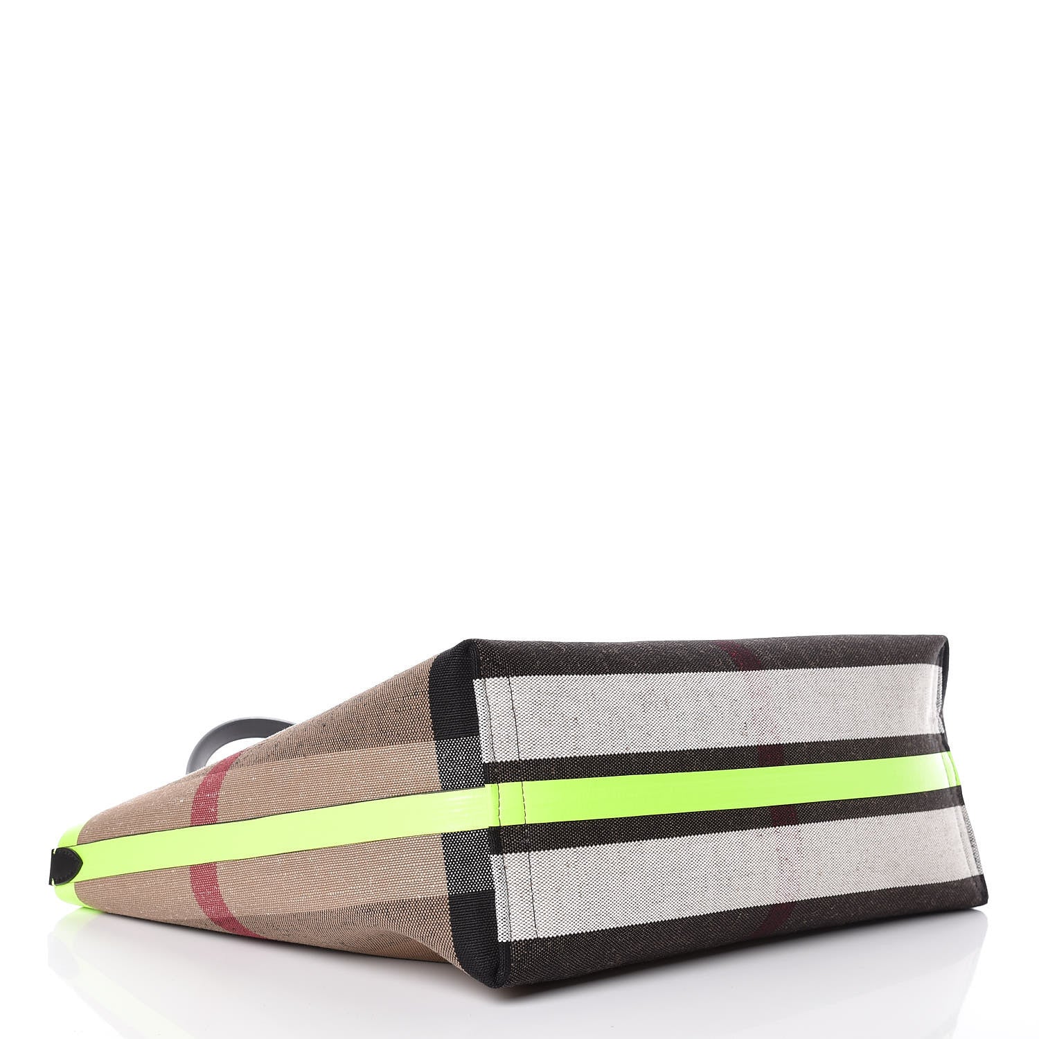 Burberry Canvas Mega Check The Giant Reversible Tote Black Neon Yellow 8 of 15