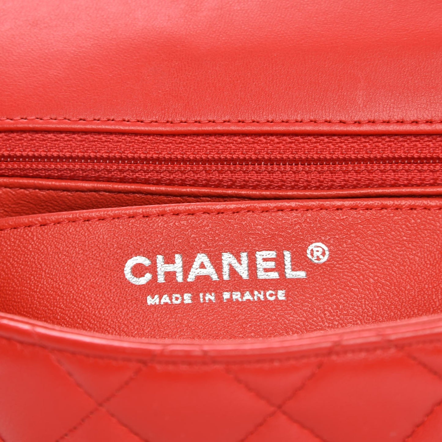Lambskin Quilted Mini Square Flap Red