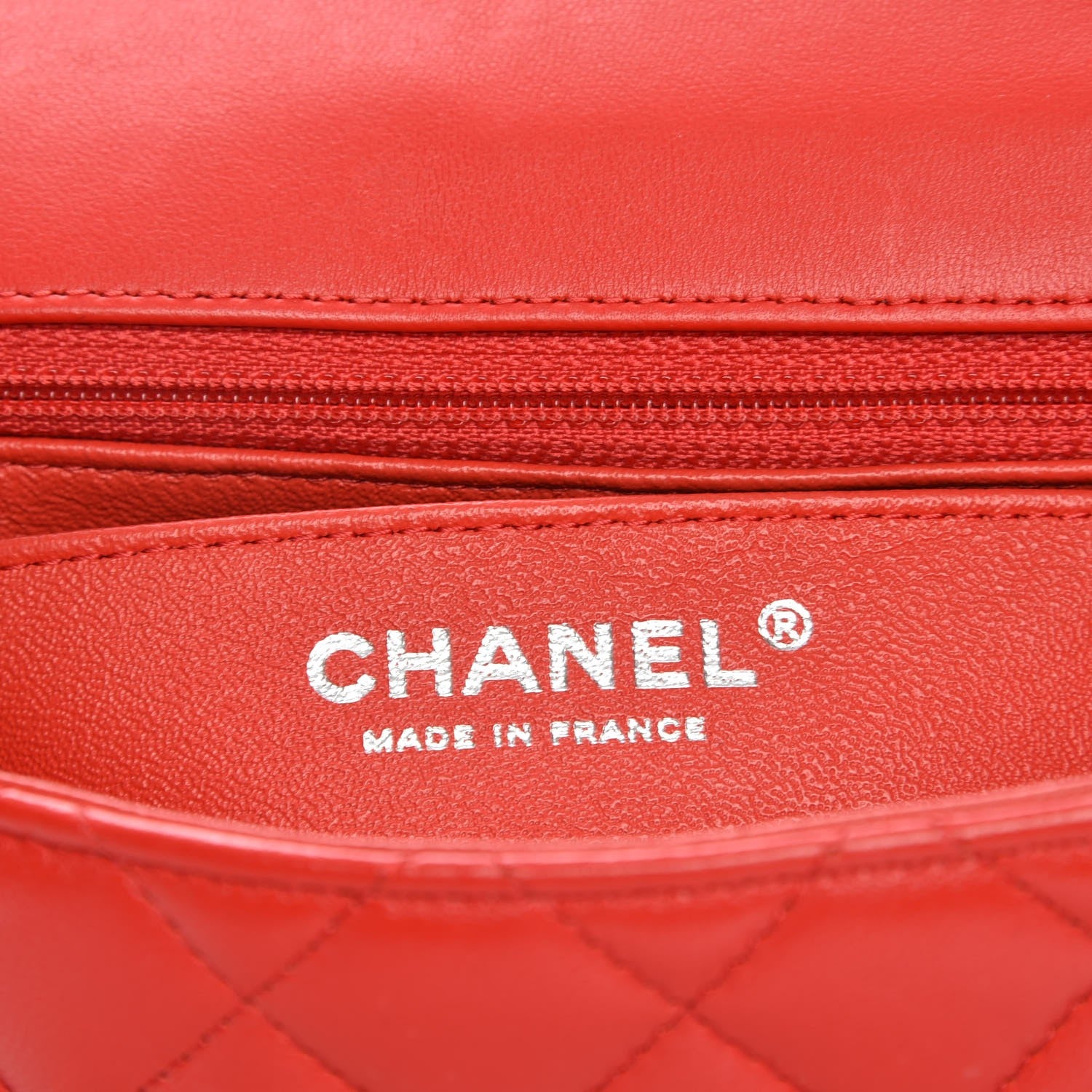 Chanel Lambskin Quilted Mini Square Flap Red 6 of 8