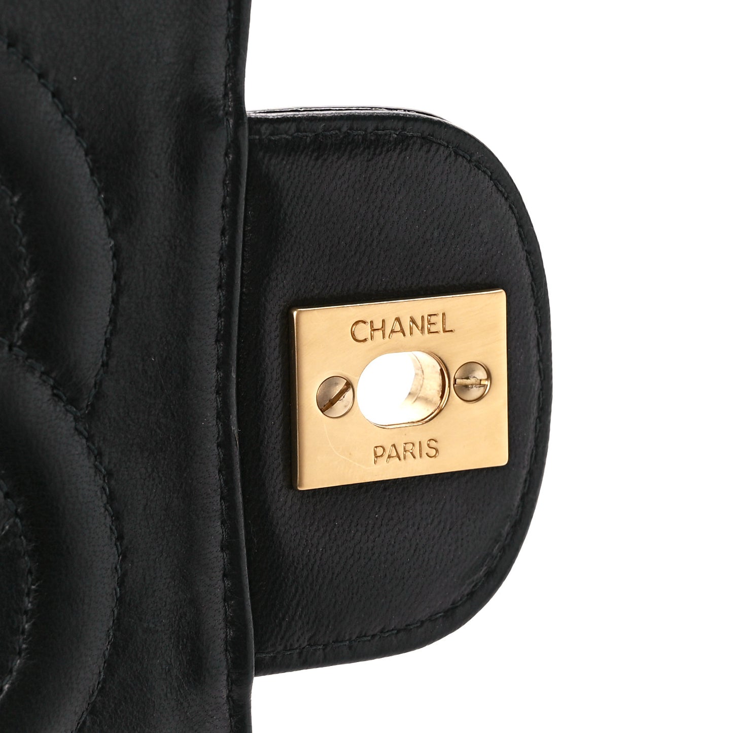 Patent Perforated Camellia Medium Single Flap Black