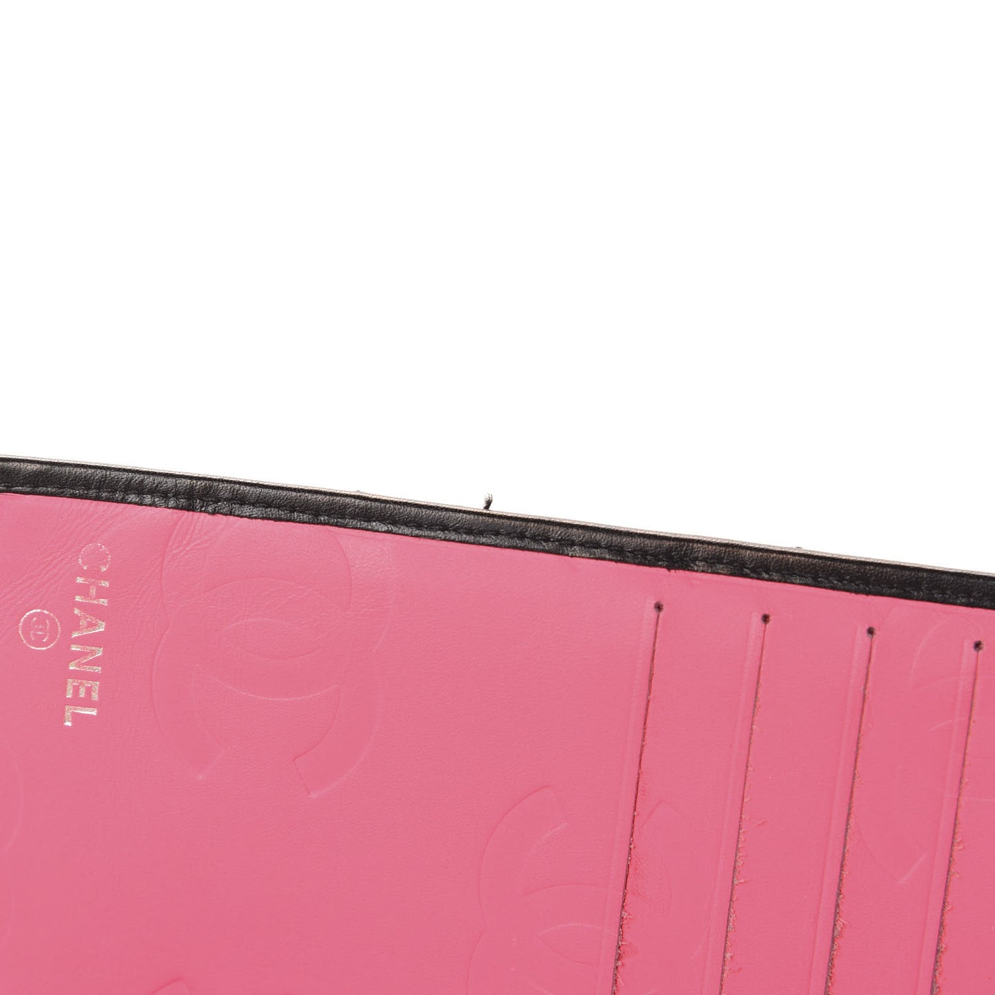 Calfskin Quilted Cambon Yen Wallet Black