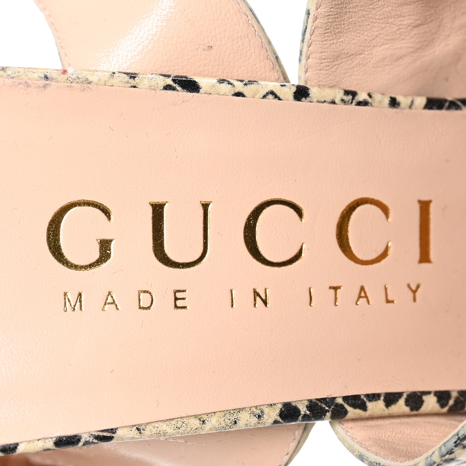 Gucci Nappa Calf Python Print Keyla Platform 60/155mm Slingback Sandals 38 Beige Avana 8 of 8