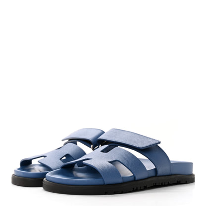 Hermes Epsom Womens Chypre Sandals 35 Bleu Bleuet 3 of 9