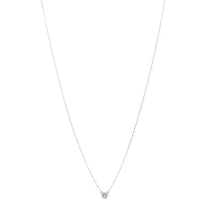 Tiffany Sterling Silver Aquamarine Elsa Peretti Color by the Yard Pendant Necklace 1 of 5