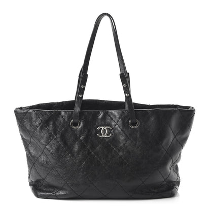 Chanel Glazed Calfskin Large On The Road Tote Black 1 of 10