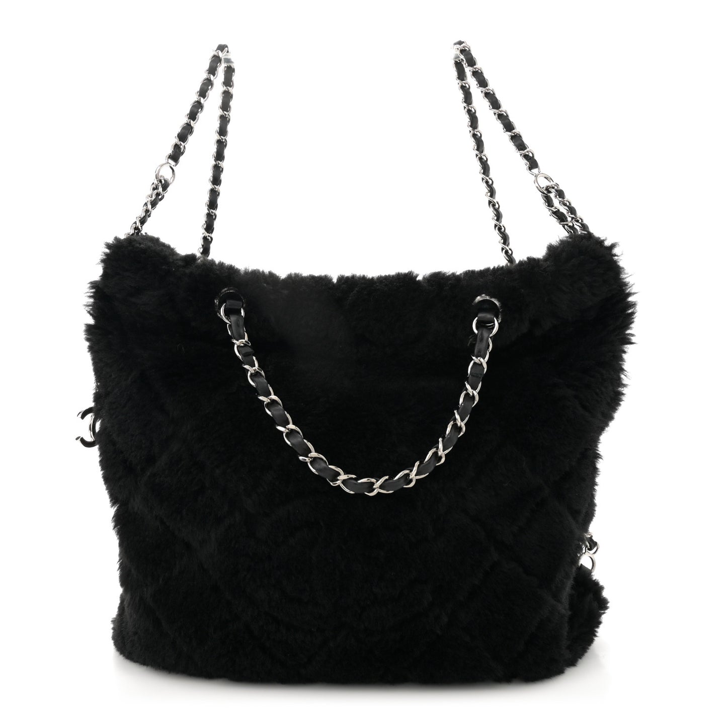 Shearling Lambskin CC Backpack Black