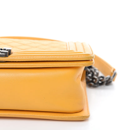 Chanel Lambskin Quilted Medium Boy Flap Yellow 10 of 22