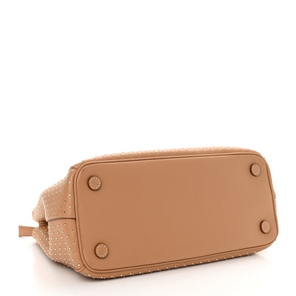 Prada Calfskin Studded Large Galleria Double Zip Tote Natural 4 of 9