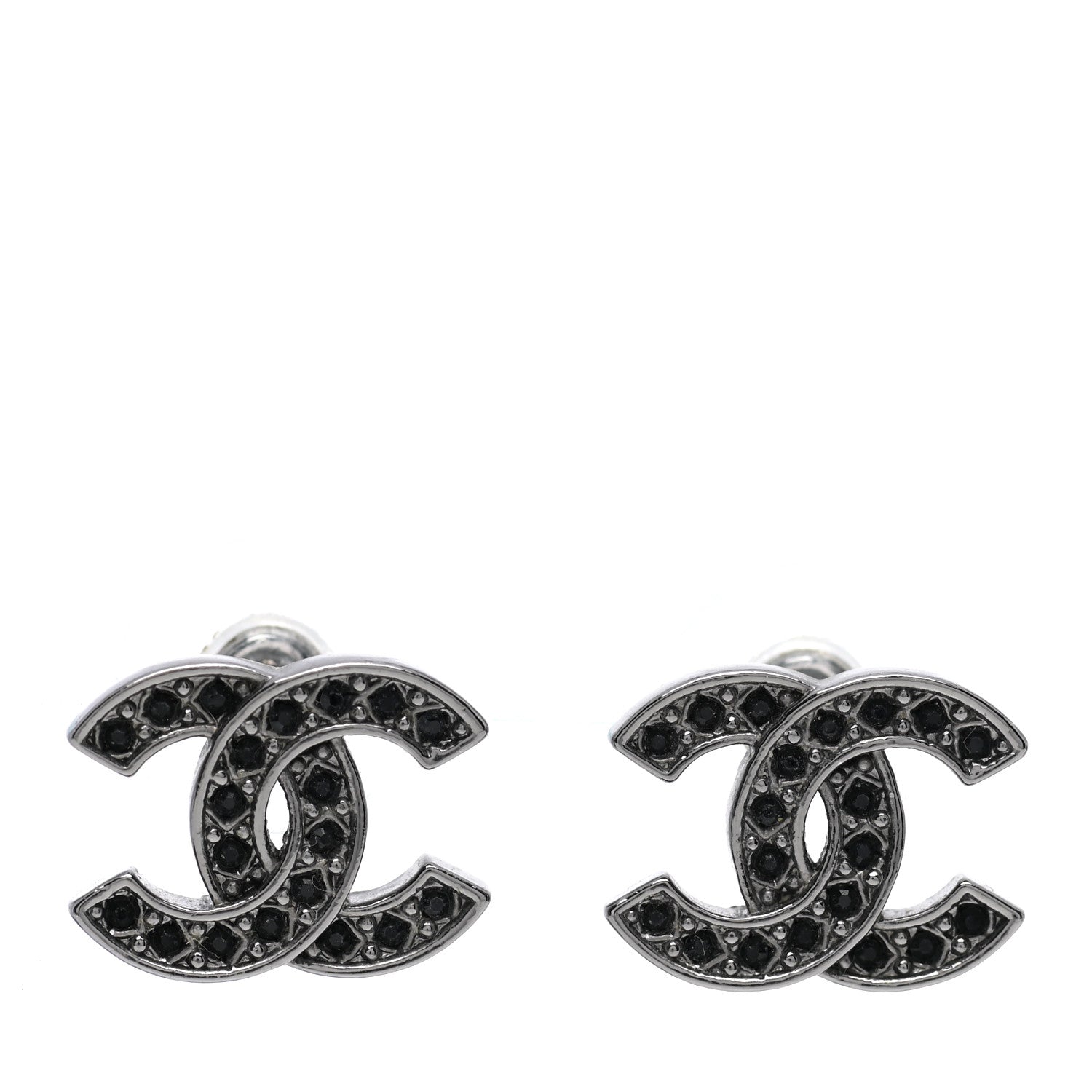 Chanel Ruthenium Crystal CC Earrings 1 of 5