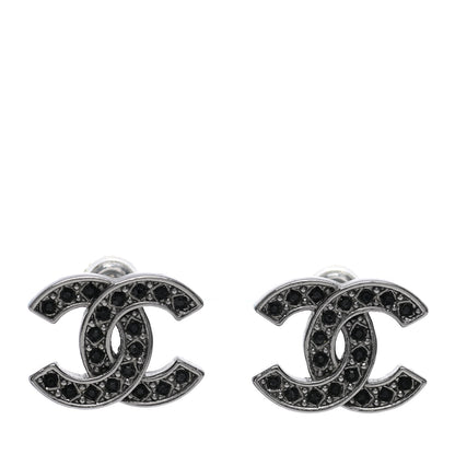 Chanel Ruthenium Crystal CC Earrings 1 of 5