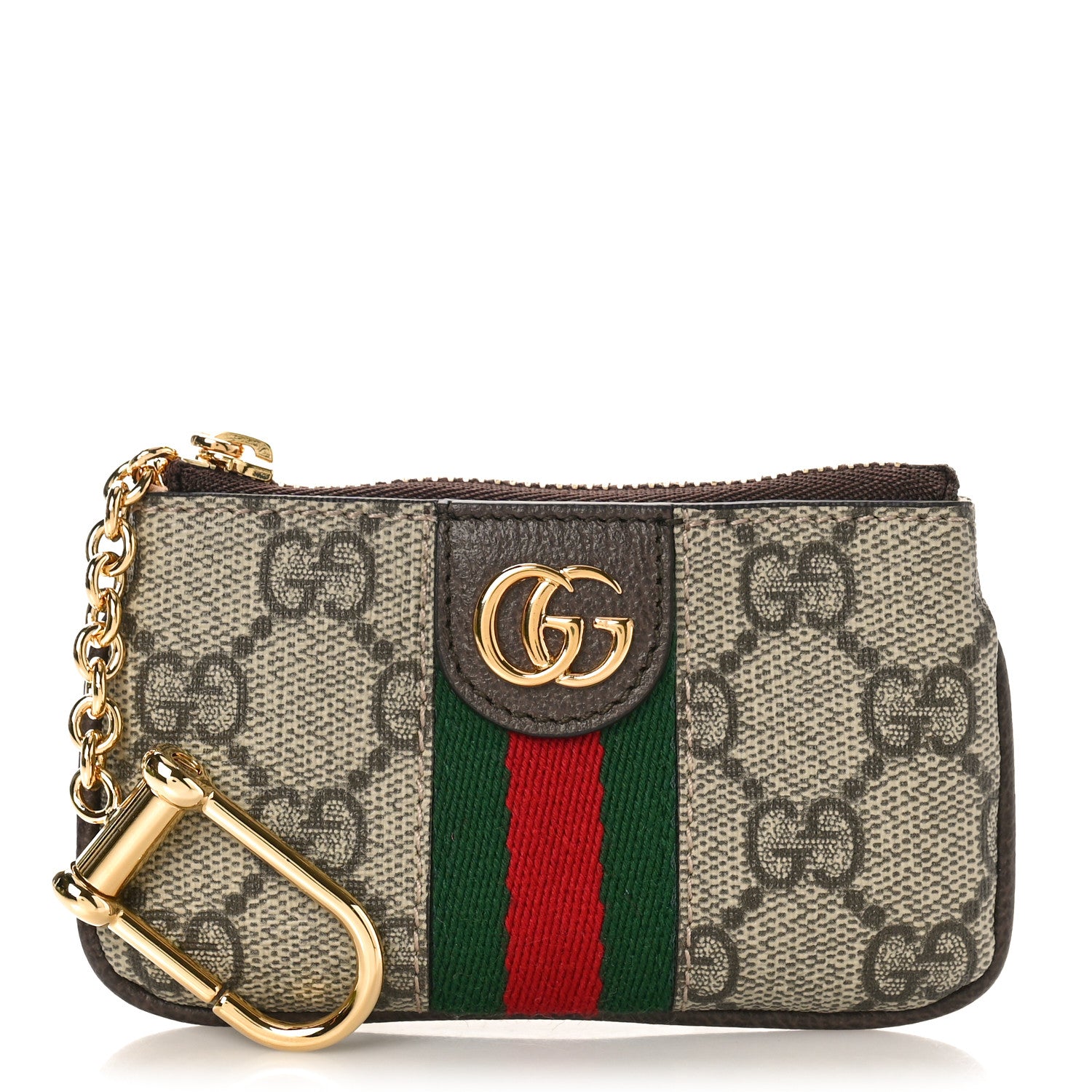 Gucci GG Supreme Monogram Web Ophidia Key Case Beige New Acero 1 of 9