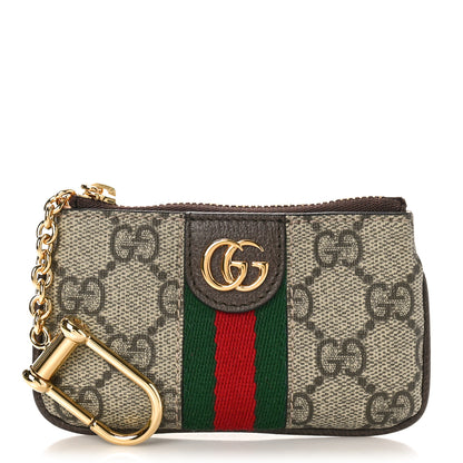 Gucci GG Supreme Monogram Web Ophidia Key Case Beige New Acero 1 of 9