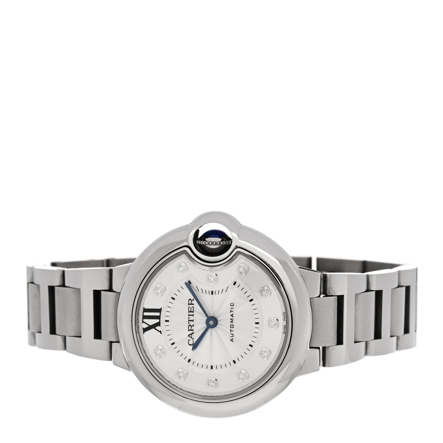 Stainless Steel Diamond 33mm Ballon Bleu De Cartier Automatic Watch