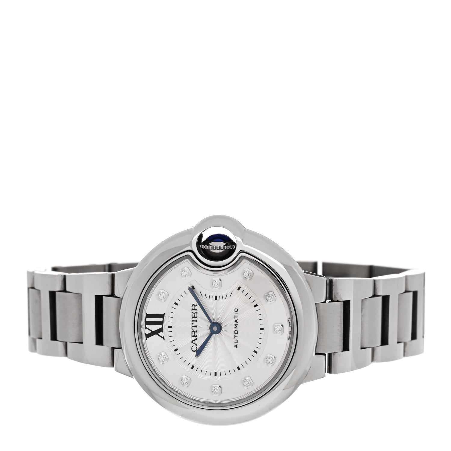 Cartier Stainless Steel Diamond 33mm Ballon Bleu De Cartier Automatic Watch 2 of 5