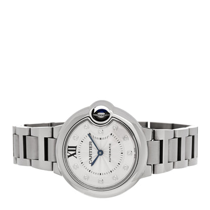 Cartier Stainless Steel Diamond 33mm Ballon Bleu De Cartier Automatic Watch 2 of 5