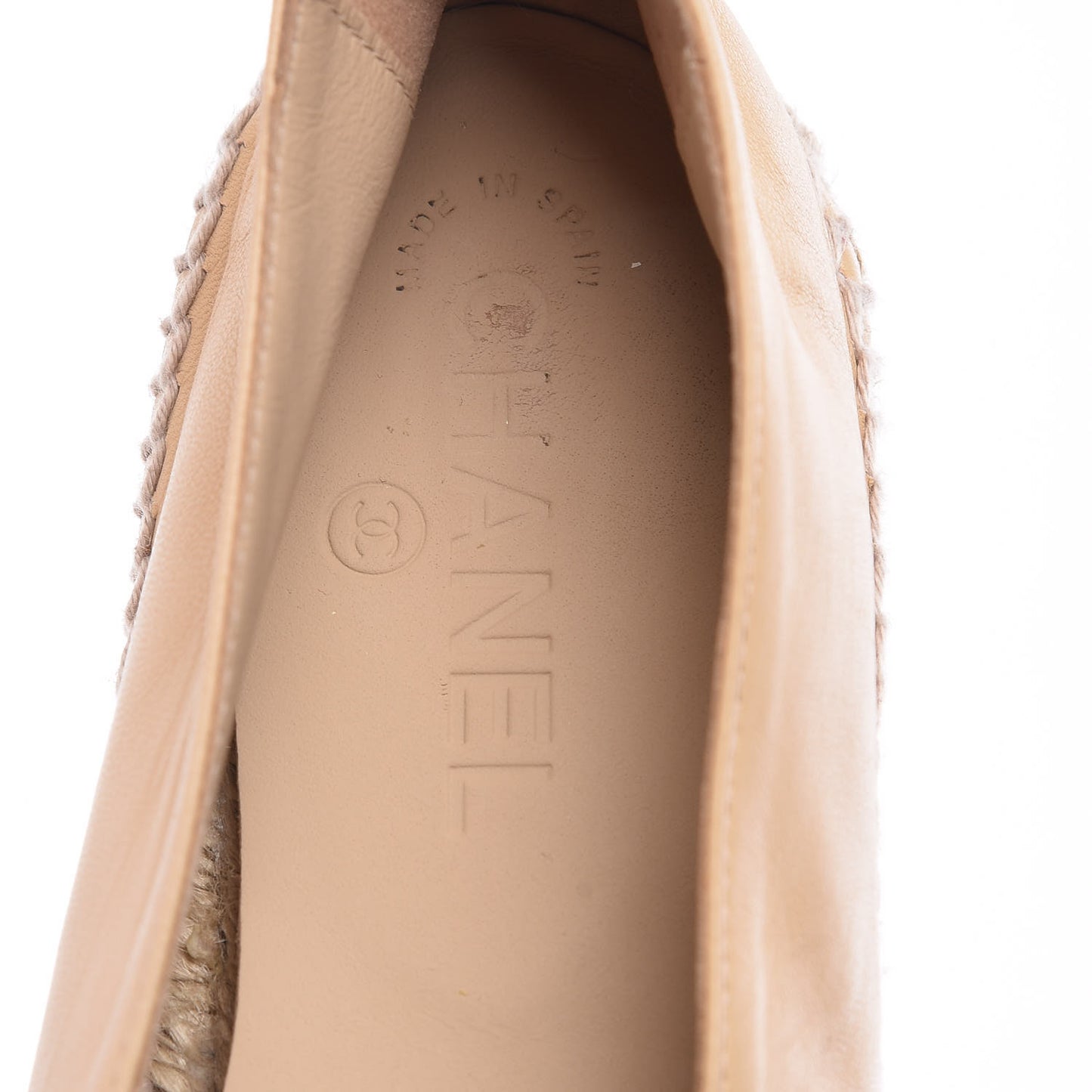 Lambskin CC Espadrilles 39 Beige Black
