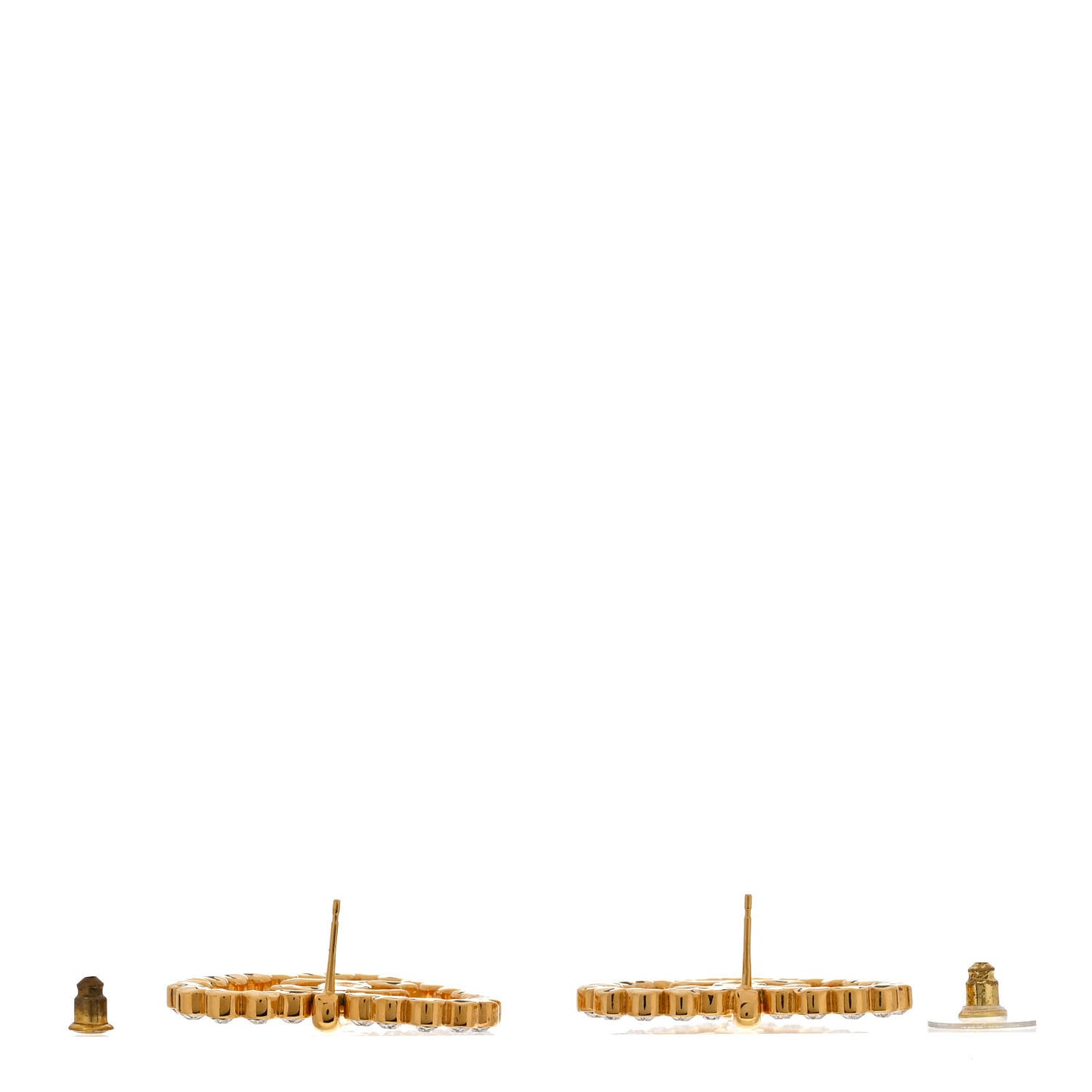 Crystal Heart CC Earrings Gold
