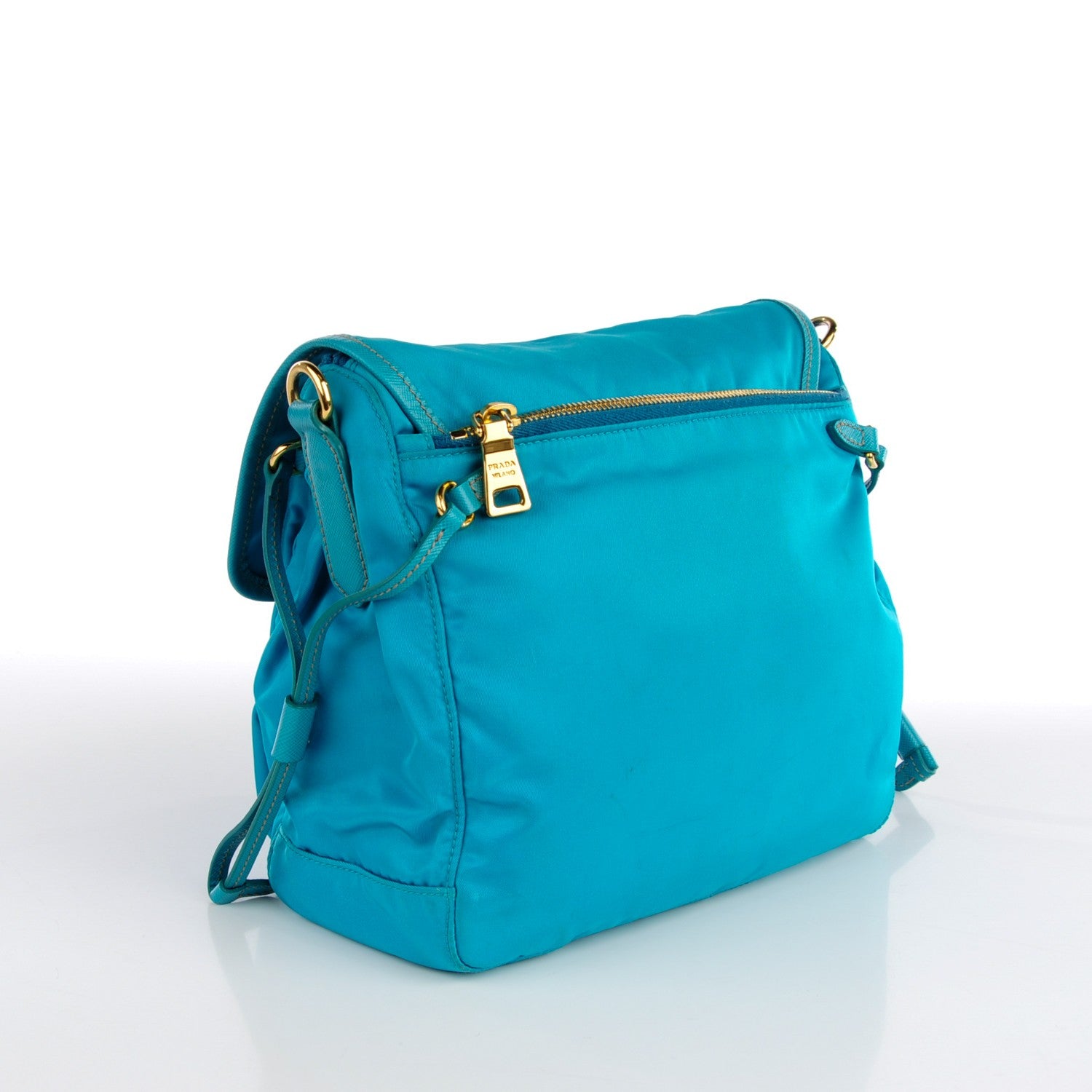 Prada Tessuto Nylon Saffiano Messenger Bag Turchese 3 of 8